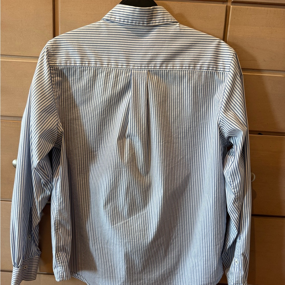 Brooks Brothers Navy and White Striped Button-Down Shirt-Women’s - Picture 6 of 6